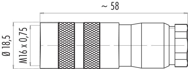 Binder 99-5662-00-19 M16 IP67 Female cable connector, Contacts: 19 (19-a), 6.0-8.0 mm, shieldable, solder, IP67, UL