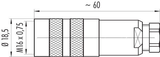Binder 99-5106-210-03 M16 IP67 Female cable connector, Contacts: 3 (03-a), 4.0-6.0 mm, shieldable, screw clamp, IP67, UL