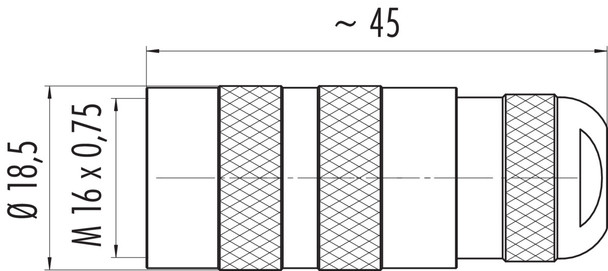 Binder 99-5122-740-06 M16 IP67 Female cable connector, Contacts: 6 (06-a), 4.0-8.0 mm, unshielded, crimping (Crimp contacts must be ordered separately), IP67, UL, Short version