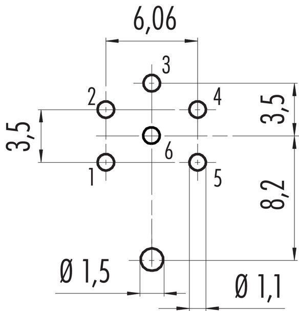 Binder 09-0124-290-06 M16 IP67 Female panel mount connector, Contacts: 6 (06-a), shieldable, THT, IP67, UL, front fastened