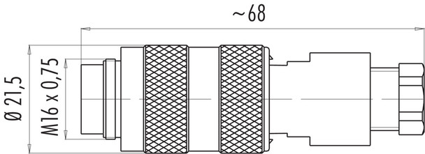 Binder 09-0121-25-06 M16 IP67 Male cable connector, Contacts: 6 (06-a), 4.0-6.0 mm, unshielded, solder, IP67