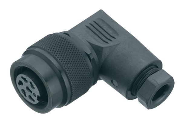 Binder 99-0126-118-07 M16 IP67 Female angled connector, Contacts: 7 (07-a), 4.0-6.0 mm, unshielded, solder, IP67 | American Cable Assemblies