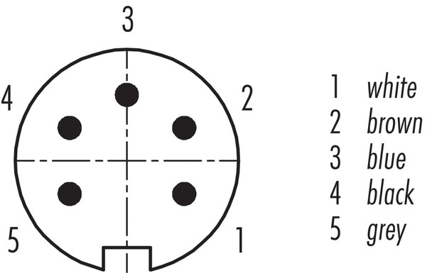 Binder 79-6313-200-05 M16 IP67 Male angled connector, Contacts: 5 (05-a), shielded, moulded on the cable, IP67, PUR, black, 5 x 0.25 mm², 2 m