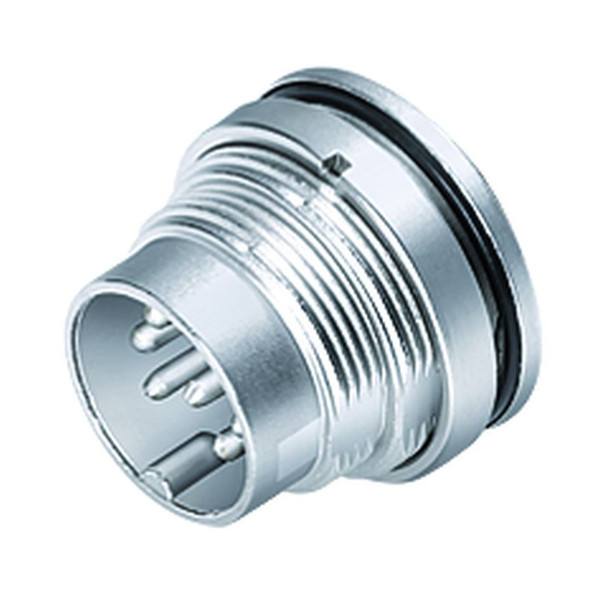 Binder 09-0123-80-06 M16 IP67 Male panel mount connector, Contacts: 6 (06-a), unshielded, solder, IP67, UL, front fastened | American Cable Assemblies