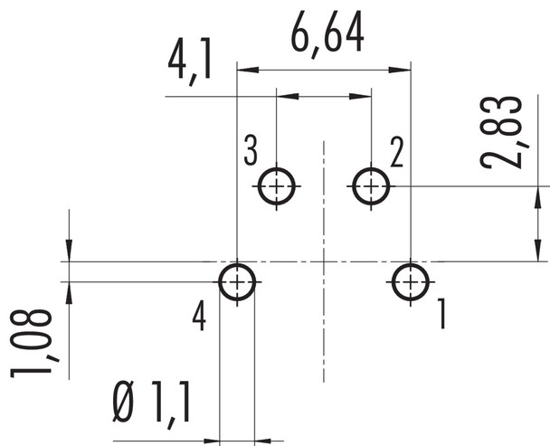 Binder 09-0111-99-04 M16 IP67 Male panel mount connector, Contacts: 4 (04-a), unshielded, THT, IP67, UL, front fastened