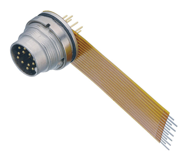 Binder 09-0131-65-12 M16 IP67 Male panel mount connector, Contacts: 12 (12-a), unshielded, THT, IP67, front fastened | American Cable Assemblies