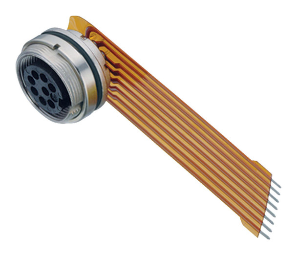 Binder 09-0128-65-07 M16 IP67 Female panel mount connector, Contacts: 7 (07-a), unshielded, THT, IP67, front fastened | American Cable Assemblies