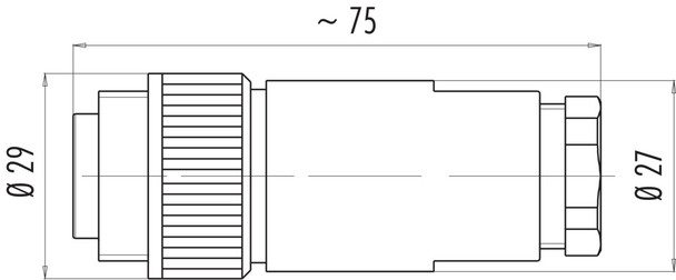 Binder 99-4225-14-07 RD24 Male cable connector, Contacts: 6+PE, 10.0-12.0 mm, unshielded, solder, IP67, UL, ESTI+, VDE, PG 13,5