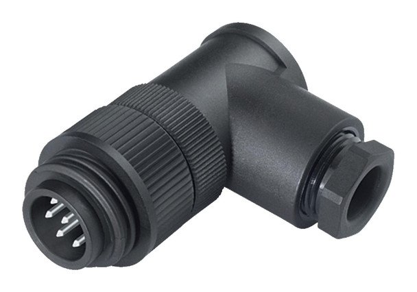 Binder 99-0209-210-04 RD24 Male angled connector, Contacts: 3+PE, 8.0-10.0 mm, unshielded, screw clamp, IP67, PG 11 | American Cable Assemblies