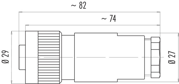 Binder 99-0218-110-07 RD24 Female cable connector, Contacts: 6+PE, 8.0-10.0 mm, unshielded, screw clamp, IP67, PG 11