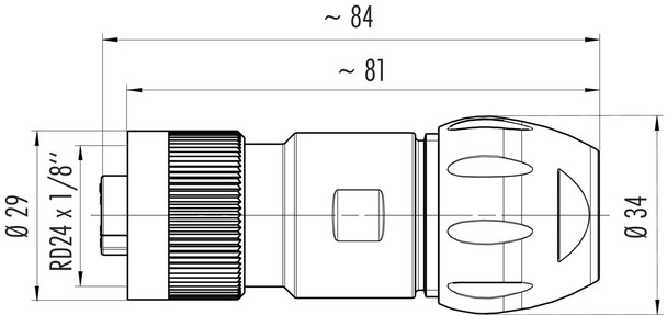 Binder 99-4222-300-04 RD24 Female cable connector, Contacts: 3+PE, 7.0-17.0 mm, unshielded, screw clamp, IP67, UL, ESTI+, VDE, Vario