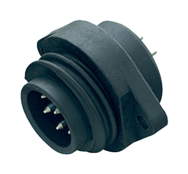 Binder 09-0215-00-07 RD24 Male panel mount connector, Contacts: 6+PE, unshielded, solder, IP67 | American Cable Assemblies