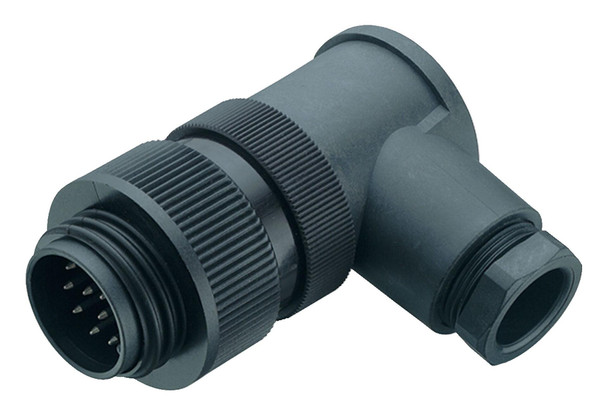 Binder 99-0709-72-05 RD30 Male angled connector, Contacts: 4+PE, 12.0-14.0 mm, unshielded, screw clamp, IP65, ESTI+, VDE | American Cable Assemblies