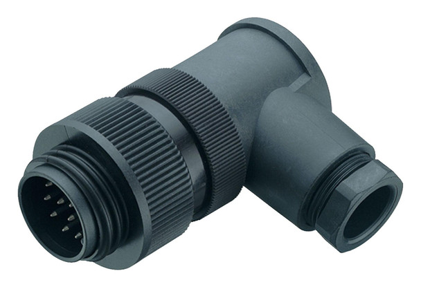 Binder 99-0717-70-13 RD30 Male angled connector, Contacts: 12+PE, 10.0-12.0 mm, unshielded, solder, IP65 | American Cable Assemblies