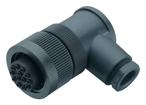 Binder 99-0710-72-05 RD30 Female angled connector, Contacts: 4+PE, 12.0-14.0 mm, unshielded, screw clamp, IP65, ESTI+, VDE | American Cable Assemblies