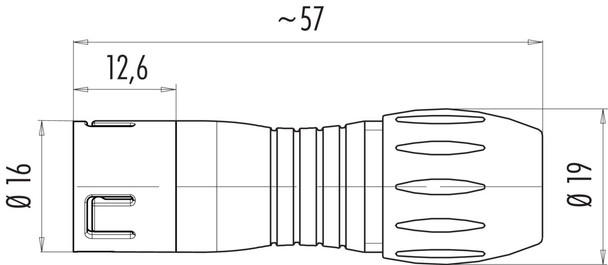 Binder 99-9133-452-12 Snap-In IP67 (miniature) Male cable connector, Contacts: 12, 6.0-8.0 mm, unshielded, solder, IP67