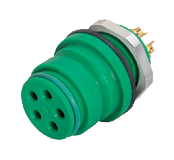 Binder 99-9116-70-05 Snap-In IP67 (miniature) Female panel mount connector, Contacts: 5, unshielded, solder, IP67, VDE | American Cable Assemblies