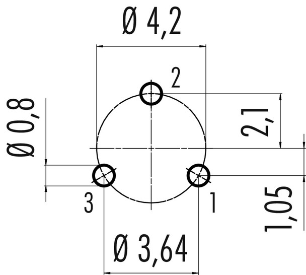 Binder 99-9207-490-03 Snap-In IP67 (subminiature) Male panel mount connector, Contacts: 3, unshielded, THT, IP67