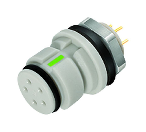 Binder 99-9212-490-04 Snap-In IP67 (subminiature) Female panel mount connector, Contacts: 4, unshielded, THT, IP67 | American Cable Assemblies