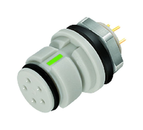 Binder 99-9228-490-08 Snap-In IP67 (subminiature) Female panel mount connector, Contacts: 8, unshielded, THT, IP67 | American Cable Assemblies