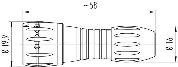 Binder 99-0771-400-08 Bayonet NCC Male cable connector, Contacts: 8, 2.5-4.0 mm, unshielded, solder, IP67