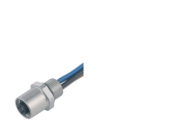 Binder 09-3106-00-03 M5 Female panel mount connector, Contacts: 3, unshielded, single wires, IP67 | American Cable Assemblies