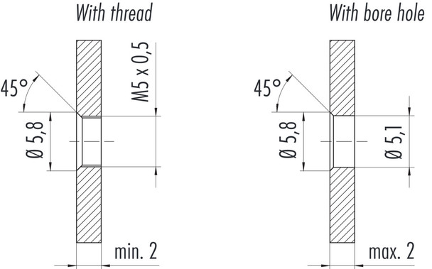 Binder 09-3112-00-04 M5 Female panel mount connector, Contacts: 4, unshielded, single wires, IP67