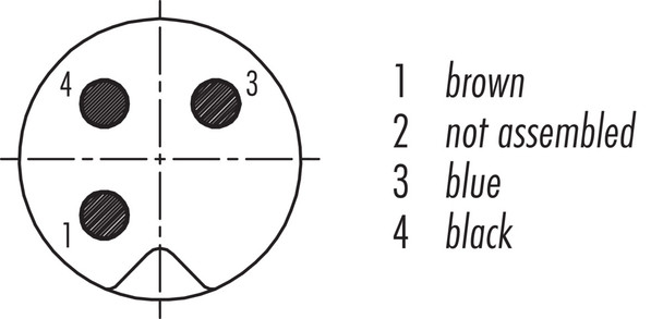 Binder 77-3459-0000-50003-0500 M5 Male cable connector, Contacts: 3, unshielded, moulded on the cable, IP67, UL, M5x0,5, PUR, black, 3 x 0.25 mm², 5 m