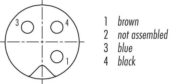 Binder 77-3454-0000-50003-0500 M5 Female angled connector, Contacts: 3, unshielded, moulded on the cable, IP67, UL, M5x0,5, PUR, black, 3 x 0.25 mm², 5 m