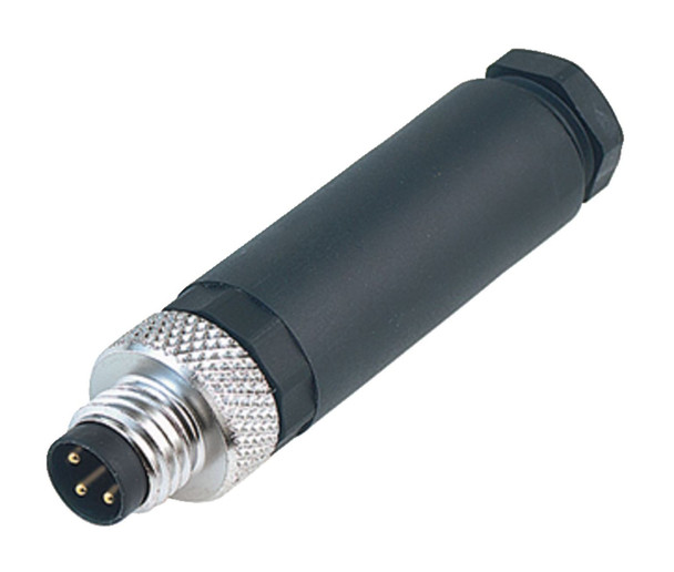 Binder 99-3383-100-04 M8 Male cable connector, Contacts: 4, 3.5-5.0 mm, unshielded, screw clamp, IP67, UL | American Cable Assemblies