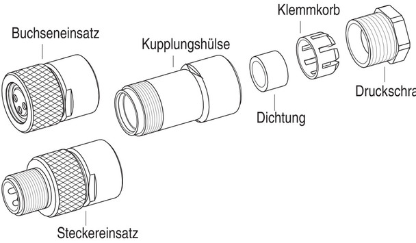 Binder 99-3400-00-03 M8 Female cable connector, Contacts: 3, 3.5-5.0 mm, unshielded, solder, IP67, UL