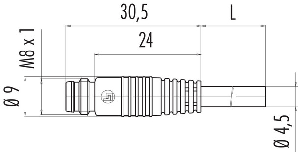 Binder 79-3409-02-03 M8 Male cable connector, unshielded, 3 x 0.14 mm², 2 m