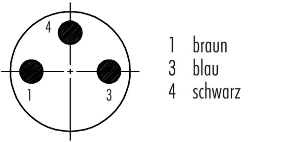 Binder 79-3409-05-03 M8 Male cable connector, unshielded, 3 x 0.14 mm², 2 m