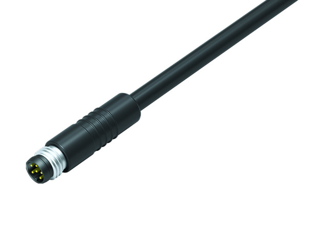 Binder 79-3415-52-06 M8 Male cable connector, Contacts: 6, unshielded, moulded on the cable, IP65, PUR, black, 6 x 0.25 mm², 2 m | American Cable Assemblies