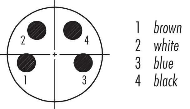 Binder 77-3705-0000-20004-0500 M8 Male cable connector, Contacts: 4, unshielded, moulded on the cable, IP67/IP69K, UL, PVC, grey, 4 x 0.34 mm², stainless steel, 5 m