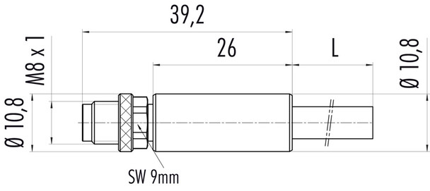 Binder 77-3505-0000-20708-0200 M8 Male cable connector, Contacts: 8, shielded, moulded on the cable, IP67, UL, PVC, grey, 8 x 0.25 mm², 2 m