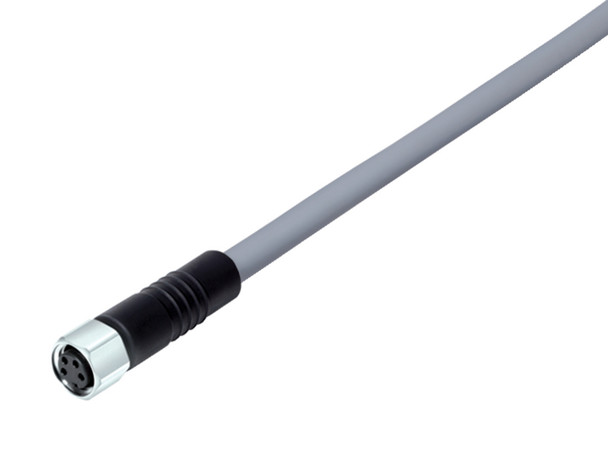Binder 77-3706-0000-20003-0200 M8 Female cable connector, Contacts: 3, unshielded, moulded on the cable, IP67/IP69K, UL, PVC, grey, 3 x 0.34 mm², stainless steel, 2 m | American Cable Assemblies