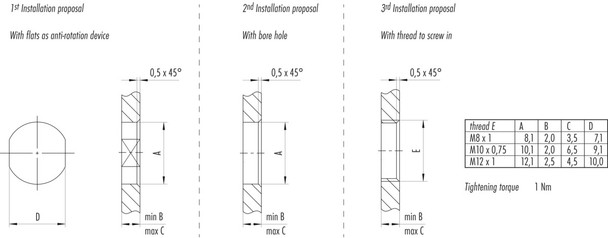 Binder 76-6618-1111-00006-0200 M8 Female panel mount connector, Contacts: 6, unshielded, single wires, IP67, UL, M10x0,75, front fastened