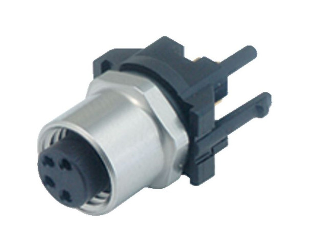Binder 99-3390-281-04 M8 Female panel mount connector, Contacts: 4, unshielded, THR, IP67, UL | American Cable Assemblies