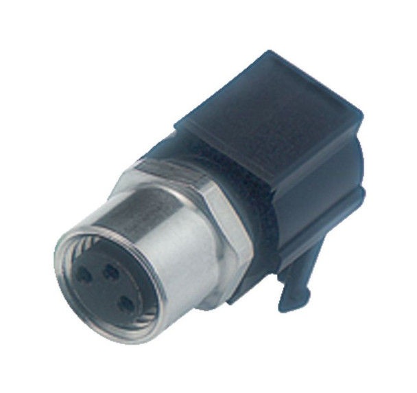 Binder 99-3412-282-03 M8 Female angled panel mount connector, Contacts: 3, unshielded, THR, IP67, UL | American Cable Assemblies
