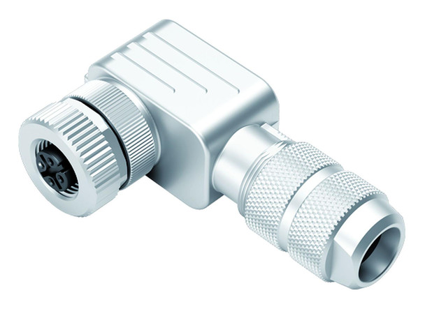 Binder 99-1434-824-04 M12-A Female angled connector, Contacts: 4, 6.0-8.0 mm, shieldable, crimping (Crimp contacts must be ordered separately), IP67, UL | American Cable Assemblies