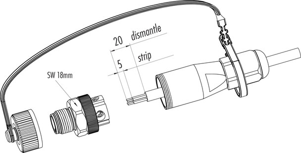 Binder 99-0429-684-04 M12-A Male cable connector, Contacts: 4, 4.0-6.5 mm, unshielded, screw clamp, IP69K, for outdoor applications