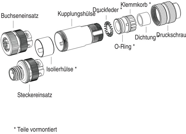Binder 99-1489-814-08 M12-A Male cable connector, Contacts: 8, 5.0-8.0 mm, shieldable, screw clamp, IP67, UL