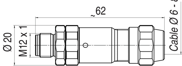 Binder 99-1429-992-04 M12-A Male cable connector, Contacts: 4, 5.5-8.6 mm, shieldable, screw clamp, IP68/IP69K, UL, stainless steel