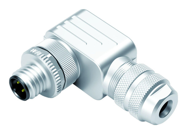 Binder 99-1525-822-04 M12-A Male angled connector, Contacts: 4, 6.0-8.0 mm, shieldable, wire clamp, IP67 | American Cable Assemblies