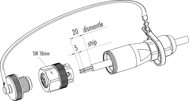 Binder 99-0430-684-04 M12-A Female cable connector, Contacts: 4, 4.0-6.5 mm, unshielded, screw clamp, IP69K