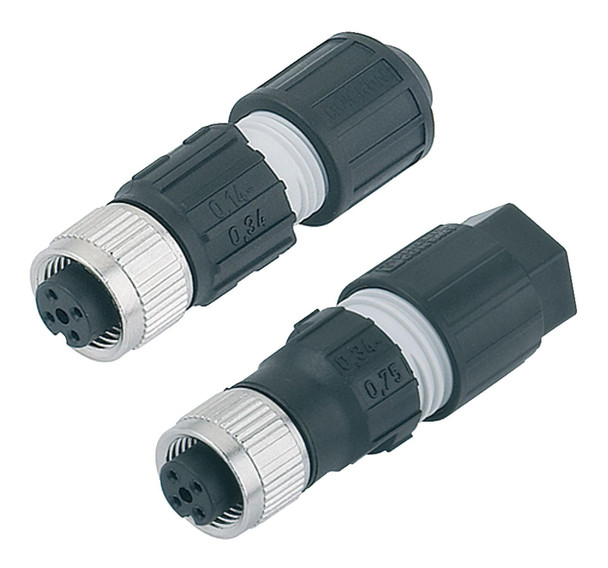 Binder 99-0528-12-04 M12-A Female cable connector, Contacts: 4, 4.0-8.0 mm, unshielded, cutting clamp, IP67 | American Cable Assemblies