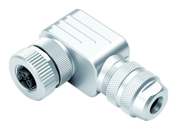 Binder 99-1430-822-04 M12-A Female angled connector, Contacts: 4, 6.0-8.0 mm, shieldable, screw clamp, IP67, UL | American Cable Assemblies