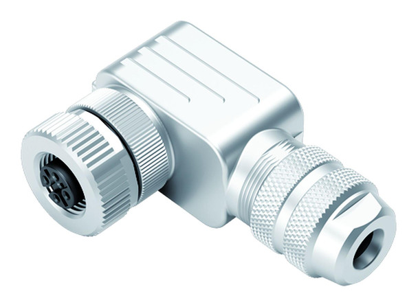 Binder 99-1526-822-04 M12-A Female angled connector, Contacts: 4, 6.0-8.0 mm, shieldable, wire clamp, IP67 | American Cable Assemblies