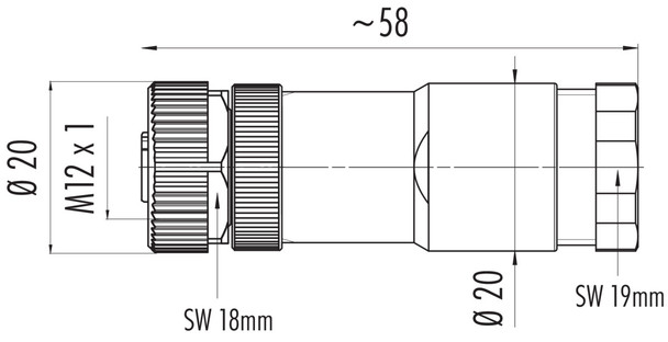 Binder 99-0430-186-04 M12-A Female cable duo connector, Contacts: 4, 2 x 2: 2.1-3.0 mm / Ø 4.0-5.0 mm, unshielded, screw clamp, IP67, UL
